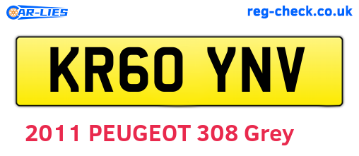 KR60YNV are the vehicle registration plates.