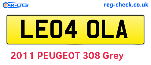 LE04OLA are the vehicle registration plates.