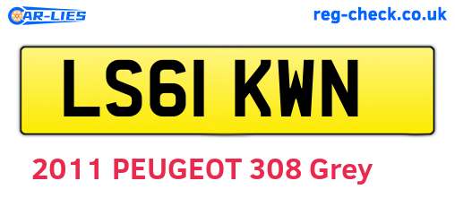 LS61KWN are the vehicle registration plates.