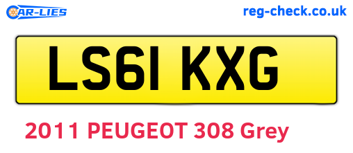 LS61KXG are the vehicle registration plates.