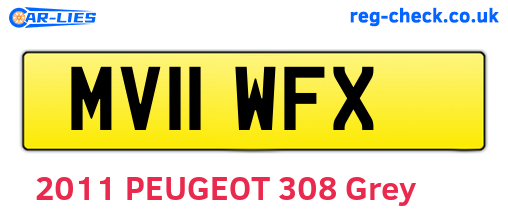 MV11WFX are the vehicle registration plates.