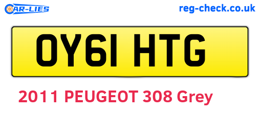 OY61HTG are the vehicle registration plates.