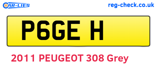 P6GEH are the vehicle registration plates.