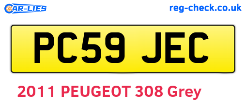 PC59JEC are the vehicle registration plates.