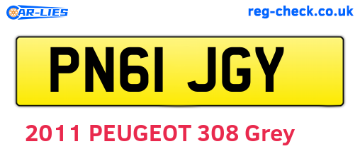 PN61JGY are the vehicle registration plates.