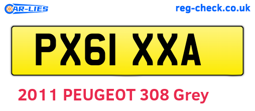 PX61XXA are the vehicle registration plates.