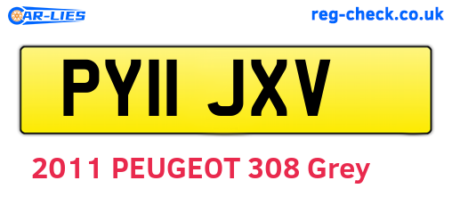 PY11JXV are the vehicle registration plates.