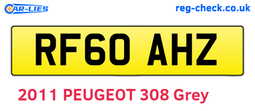 RF60AHZ are the vehicle registration plates.