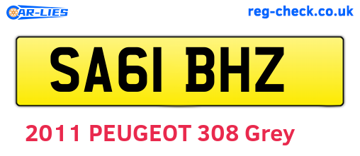 SA61BHZ are the vehicle registration plates.