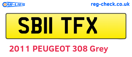 SB11TFX are the vehicle registration plates.