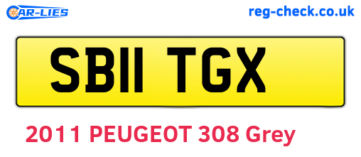 SB11TGX are the vehicle registration plates.