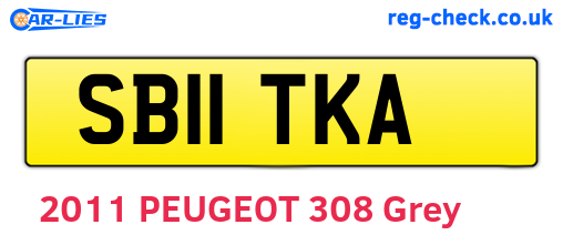 SB11TKA are the vehicle registration plates.