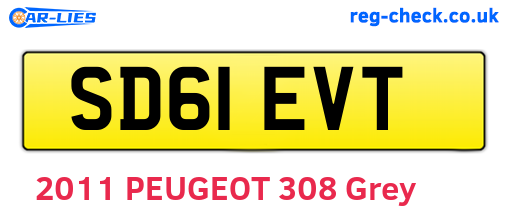 SD61EVT are the vehicle registration plates.