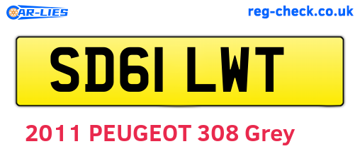SD61LWT are the vehicle registration plates.