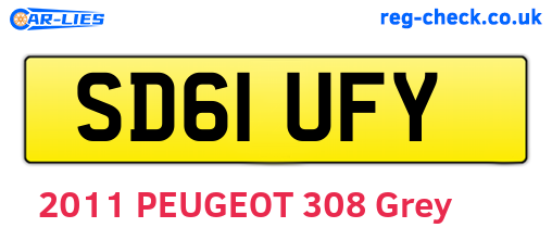 SD61UFY are the vehicle registration plates.