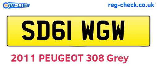 SD61WGW are the vehicle registration plates.
