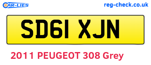SD61XJN are the vehicle registration plates.