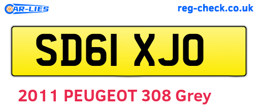 SD61XJO are the vehicle registration plates.