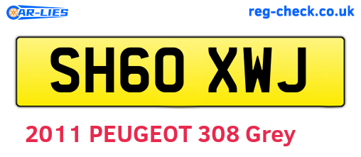 SH60XWJ are the vehicle registration plates.