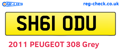 SH61ODU are the vehicle registration plates.