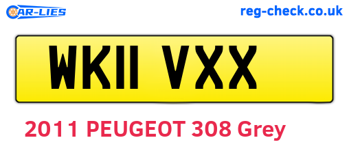 WK11VXX are the vehicle registration plates.