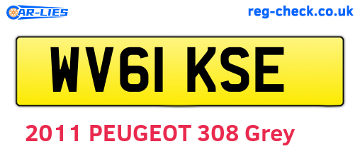 WV61KSE are the vehicle registration plates.