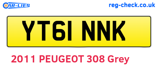 YT61NNK are the vehicle registration plates.