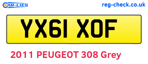 YX61XOF are the vehicle registration plates.