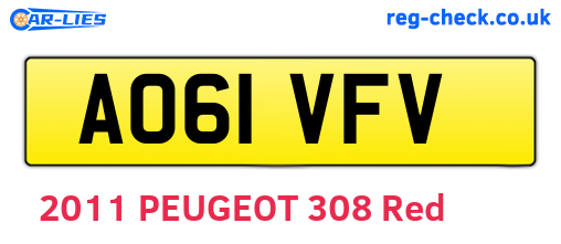 AO61VFV are the vehicle registration plates.