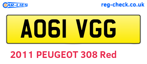 AO61VGG are the vehicle registration plates.