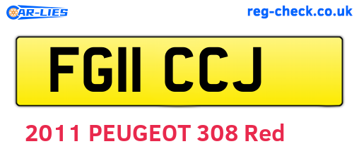 FG11CCJ are the vehicle registration plates.
