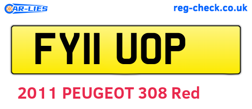 FY11UOP are the vehicle registration plates.