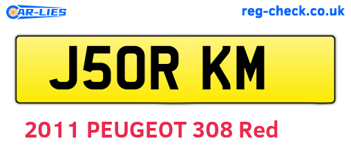 J50RKM are the vehicle registration plates.