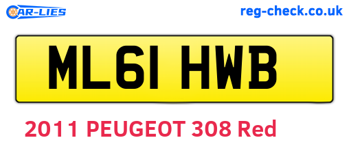 ML61HWB are the vehicle registration plates.