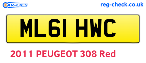 ML61HWC are the vehicle registration plates.