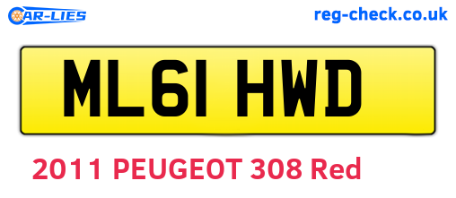 ML61HWD are the vehicle registration plates.
