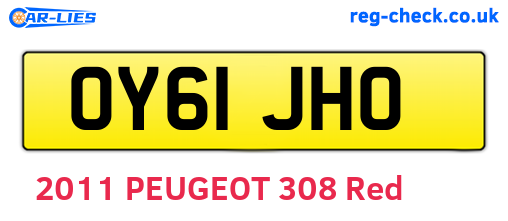 OY61JHO are the vehicle registration plates.