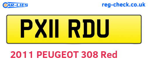 PX11RDU are the vehicle registration plates.