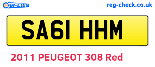 SA61HHM are the vehicle registration plates.