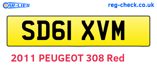 SD61XVM are the vehicle registration plates.