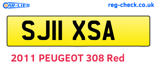 SJ11XSA are the vehicle registration plates.