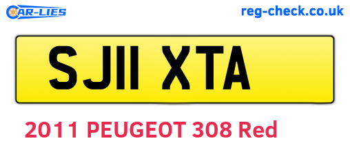 SJ11XTA are the vehicle registration plates.