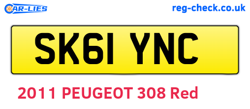 SK61YNC are the vehicle registration plates.