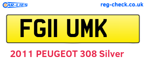 FG11UMK are the vehicle registration plates.