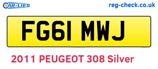 FG61MWJ are the vehicle registration plates.