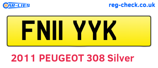 FN11YYK are the vehicle registration plates.