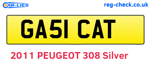 GA51CAT are the vehicle registration plates.