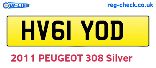 HV61YOD are the vehicle registration plates.