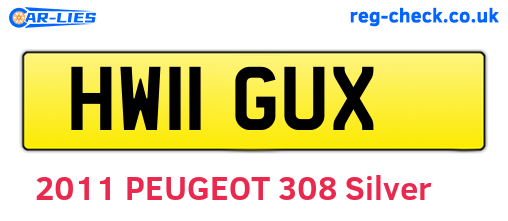 HW11GUX are the vehicle registration plates.