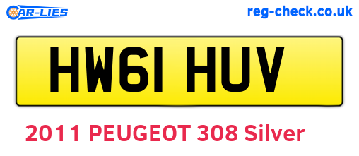 HW61HUV are the vehicle registration plates.